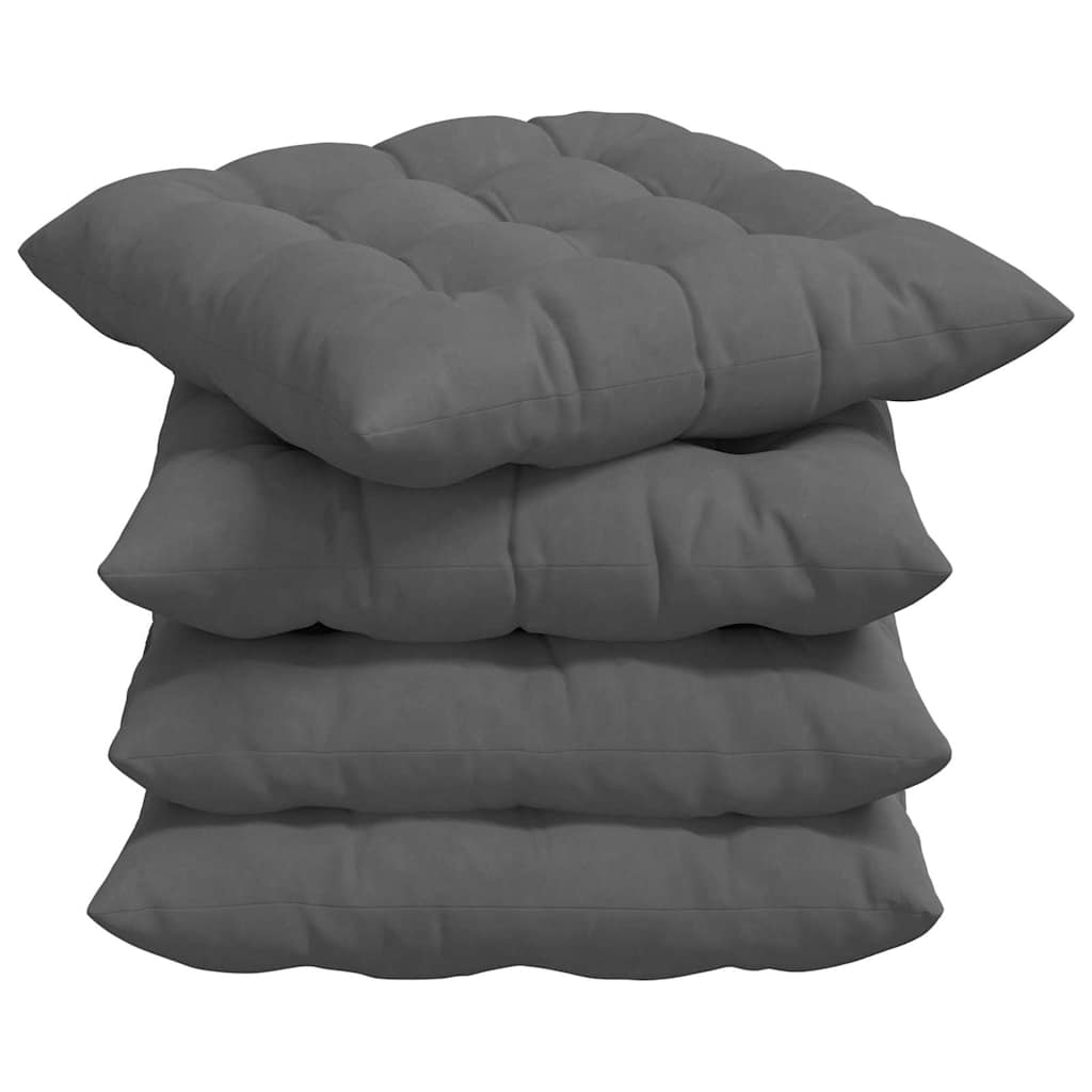 Cuscini per sedili Vidaxx 4 pezzi in microfibra grigio scuro 40 x 40 x 6 cm