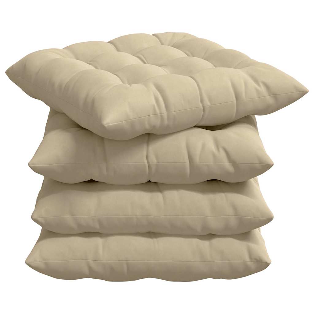 Vidaxl zitkussens 4 pcs crème 40 x 40 x 6 cm microfibre