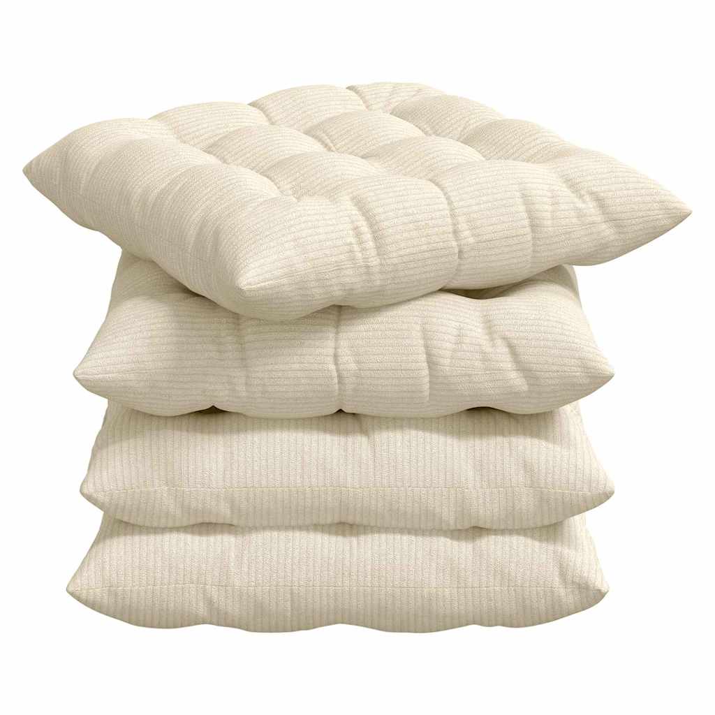 Cuscini sedile VidaXL 4 pezzi crema 40 x 40 x 6 cm tessuto di cotone
