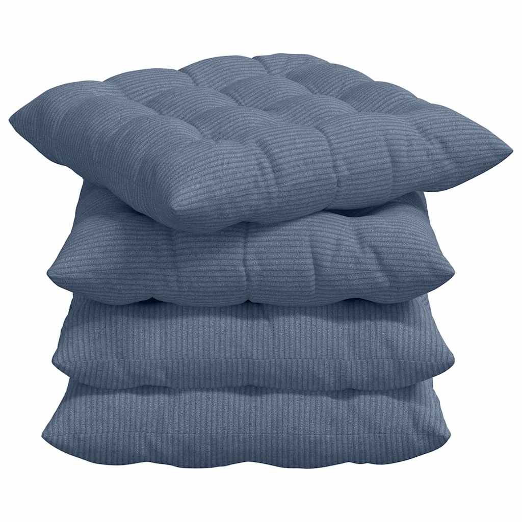 Cuscini da seduta VidaXL 4 pezzi blu 40 x 40 x 6 cm in tessuto di cotone