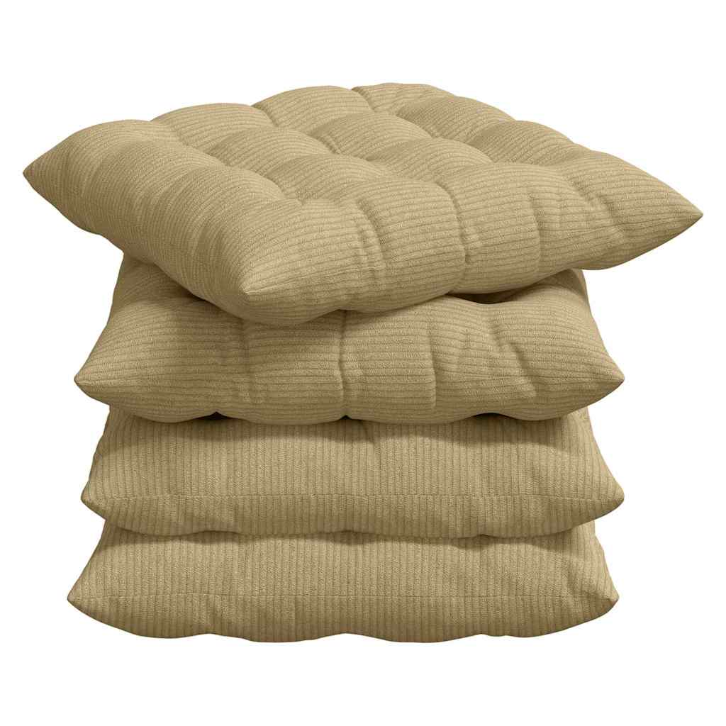 Cuscini per sedili Vidaxx 4 pezzi grigio verde 40 x 40 x 6 cm in tessuto di cotone