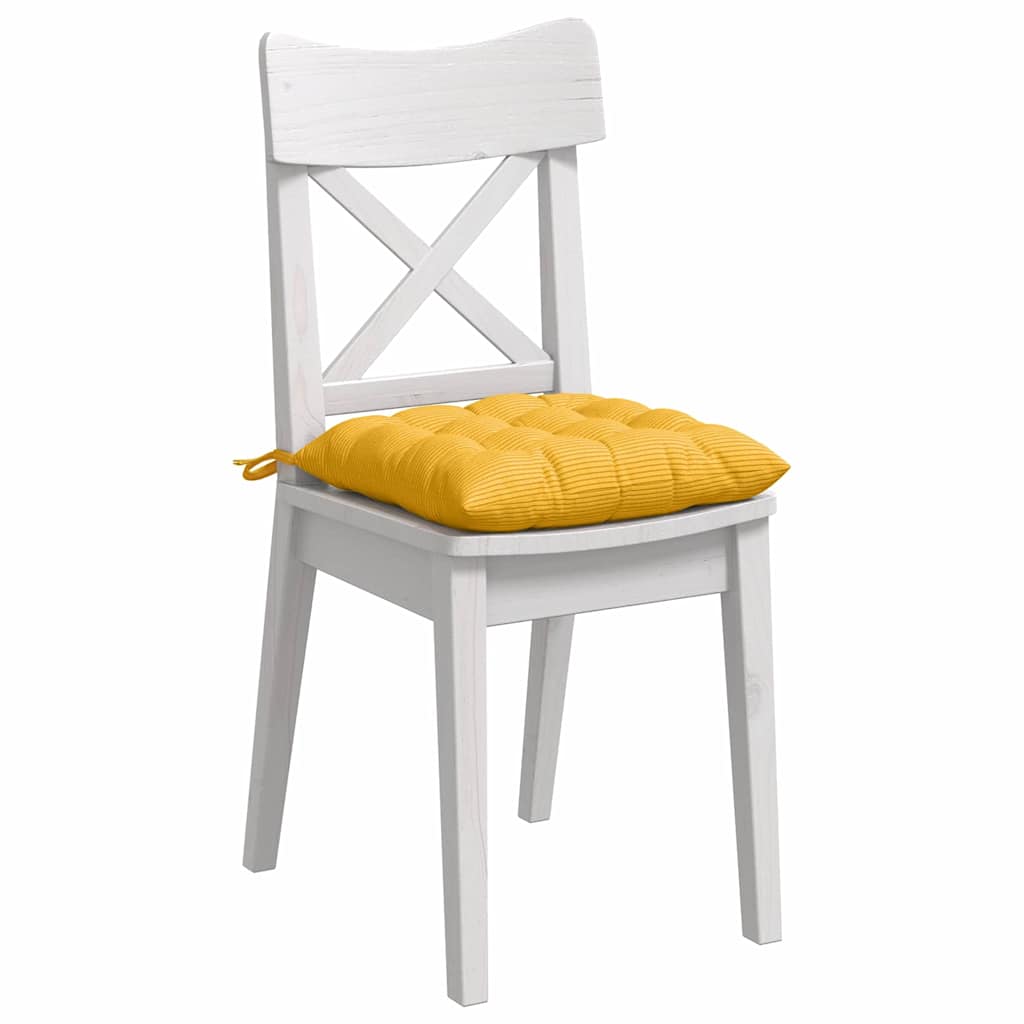 Cuscini da seduta VidaXL 4 pezzi giallo chiaro 40 x 40 x 6 cm in tessuto di cotone