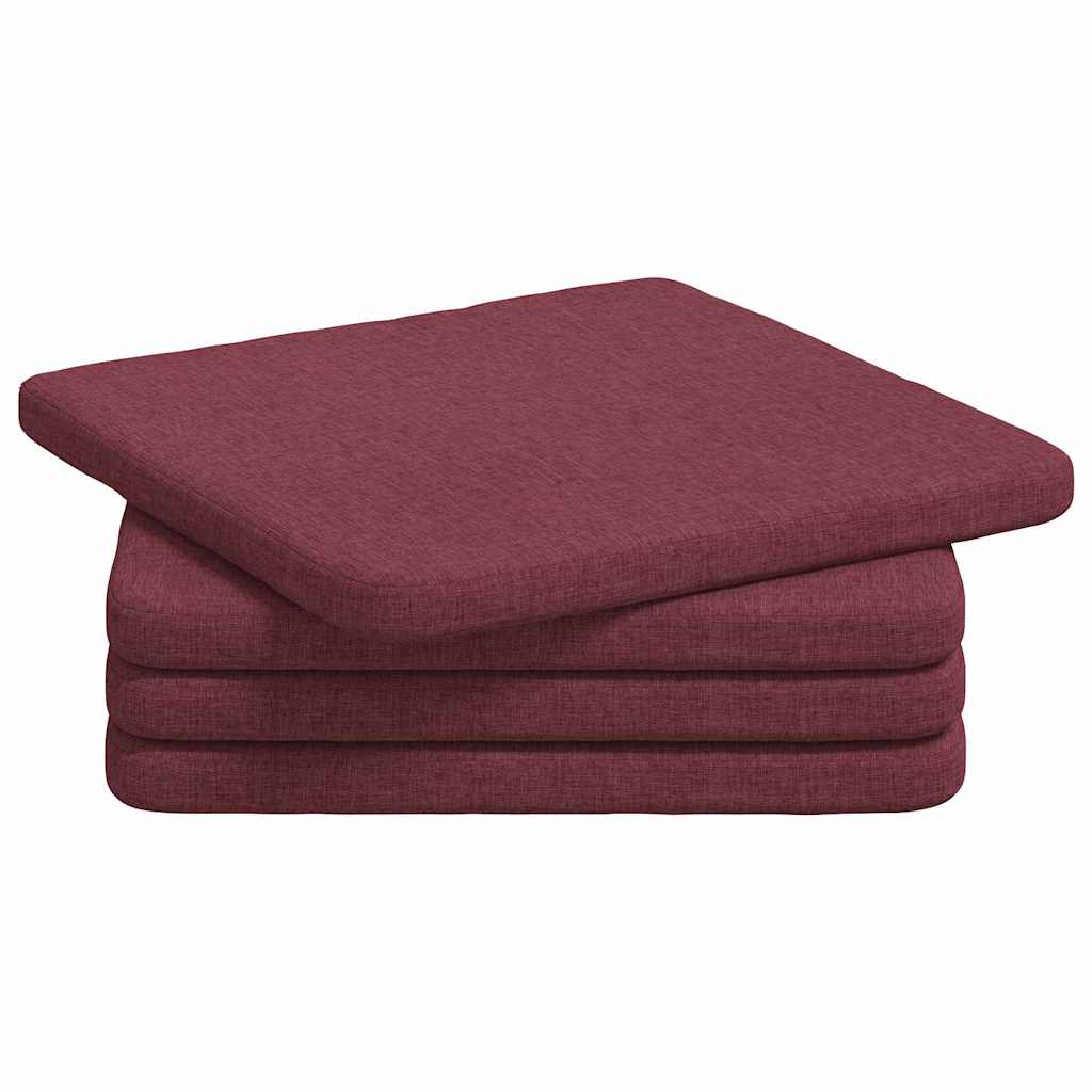 Cuscini da seduta VidaXL 4 pezzi tessuto rosso vino 40 x 40 x 3 cm