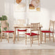 Cuscini sedile VidaXL 4 pezzi rosso 40 x 40 x 3 cm tessuto