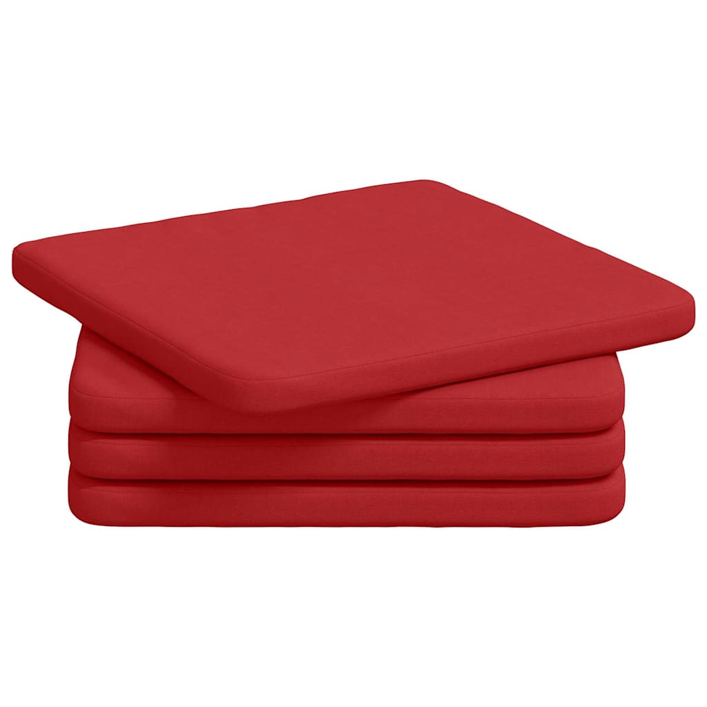Cuscini sedile VidaXL 4 pezzi rosso 40 x 40 x 3 cm tessuto