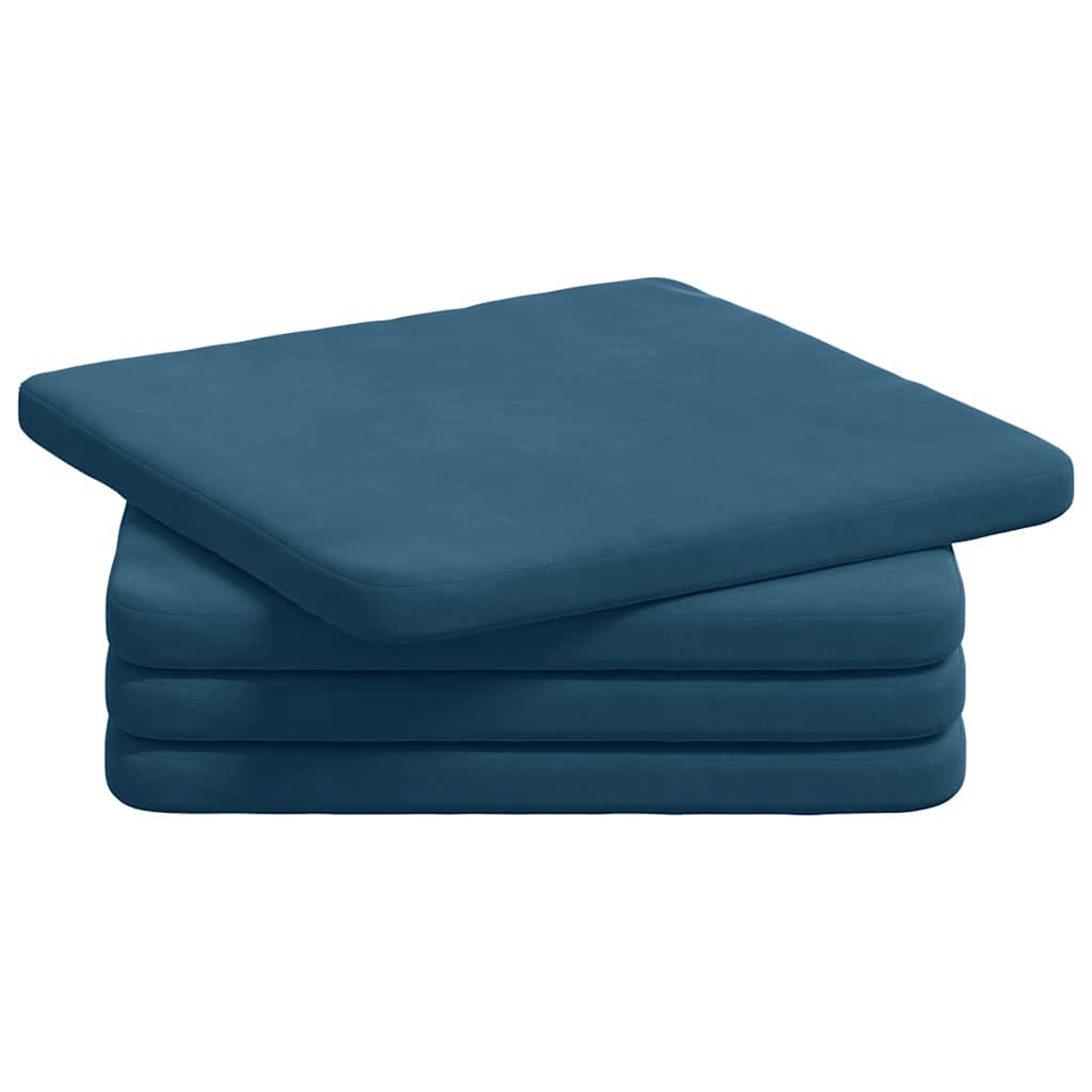 Cuscini per sedili Vidaxx 4 pezzi blu 40 x 40 x 3 cm in velluto