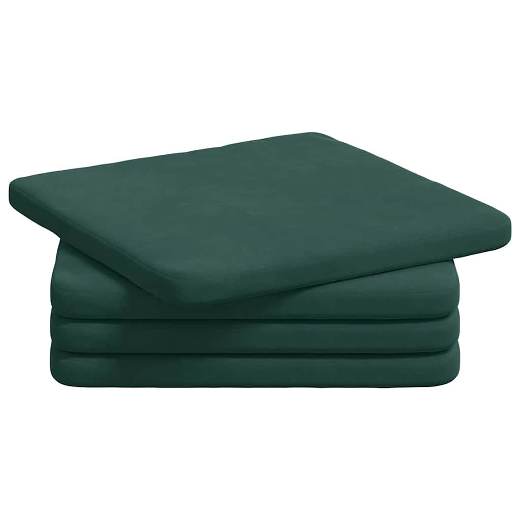 Cuscini per sedili VidaXL 4 pezzi verde scuro 40 x 40 x 3 cm in velluto