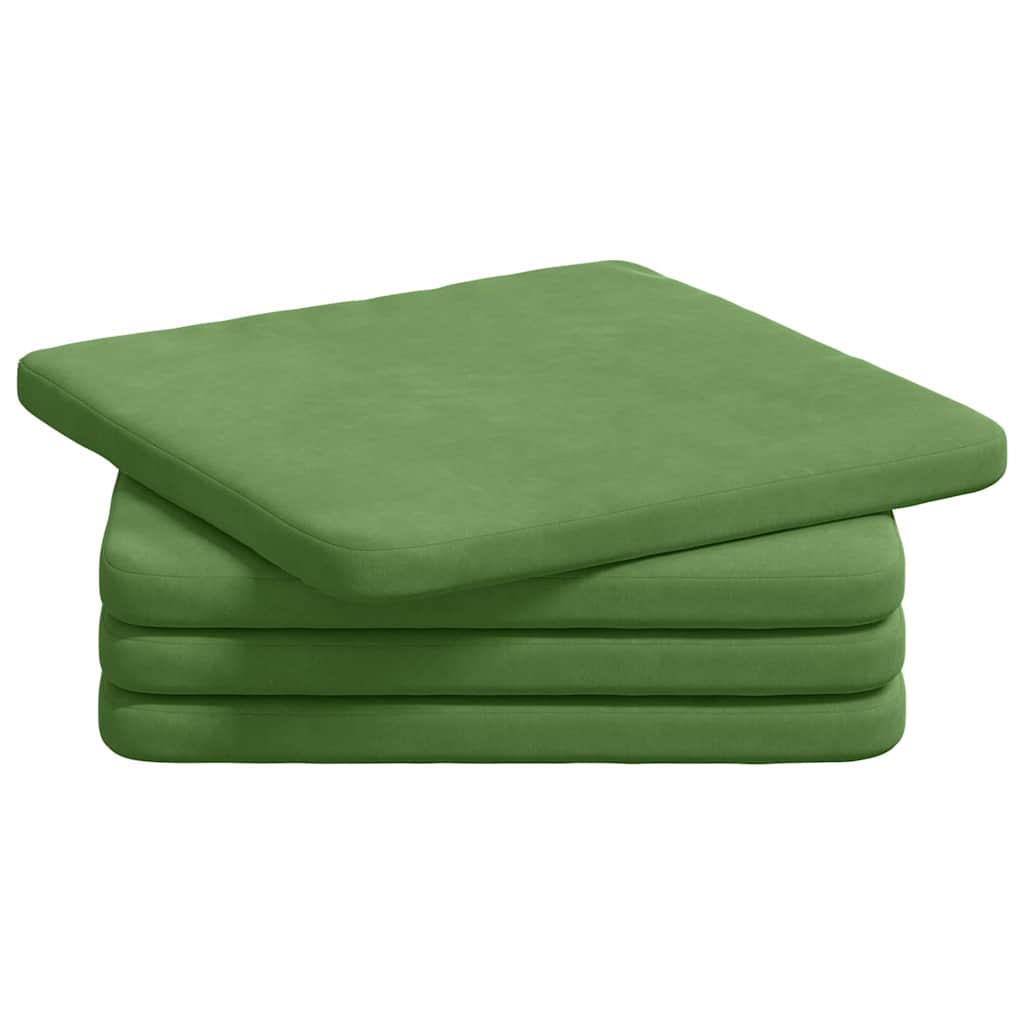 Cuscini per sedili Vidaxx 4 pezzi verde chiaro 40 x 40 x 3 cm in velluto