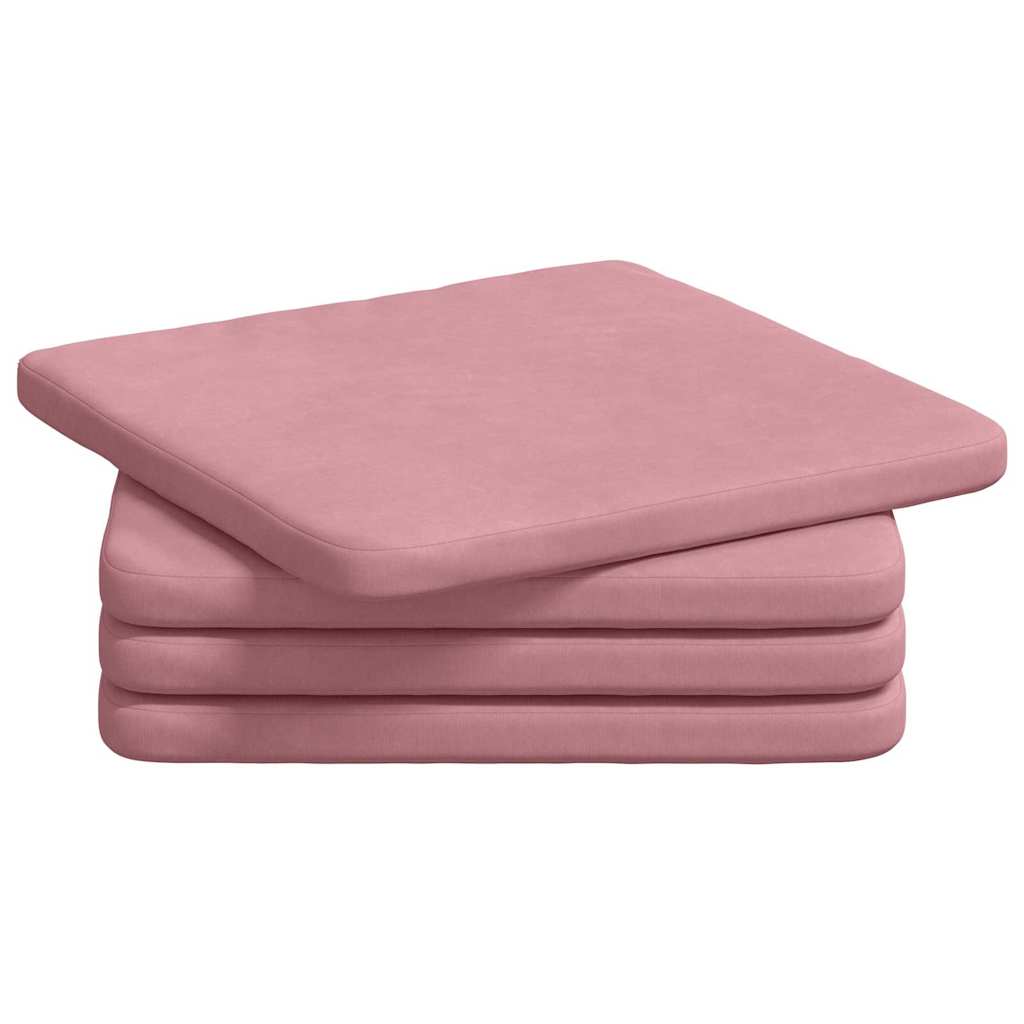 Cuscini per sedili VidaXL 4 pezzi rosa 40 x 40 x 3 cm in velluto