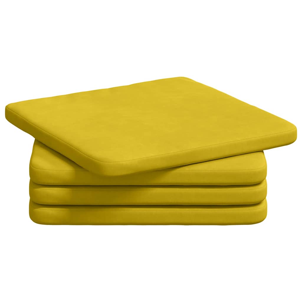 Cuscini per sedili Vidaxx 4 pezzi giallo 40 x 40 x 3 cm in velluto