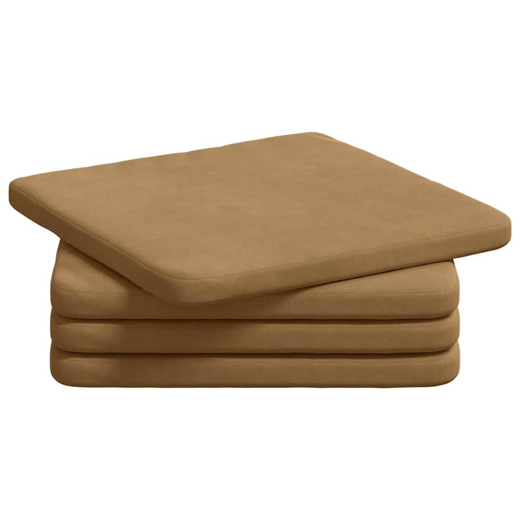 Cuscini per sedili Vidaxx 4 pezzi marrone 40 x 40 x 3 cm in velluto