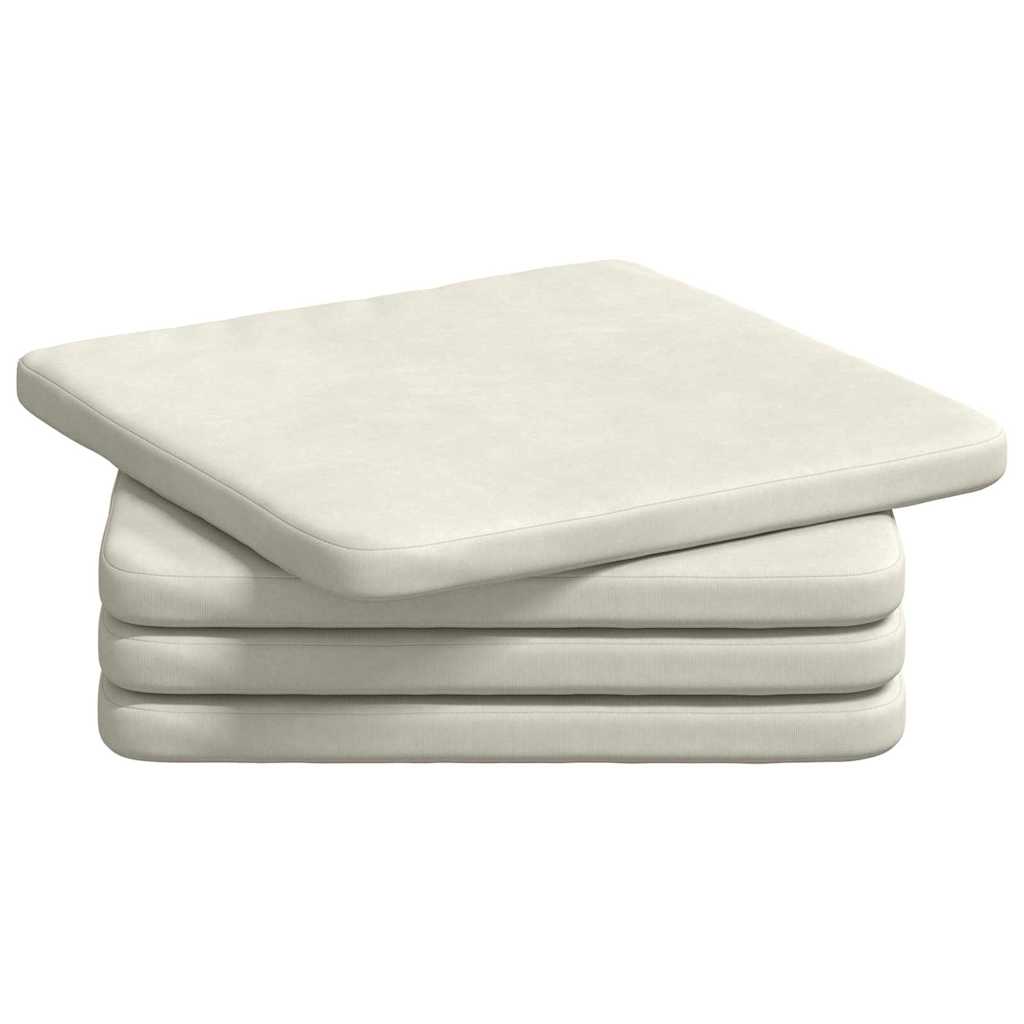 Cuscini per sedili Vidaxx 4 pezzi crema 40 x 40 x 3 cm velluto