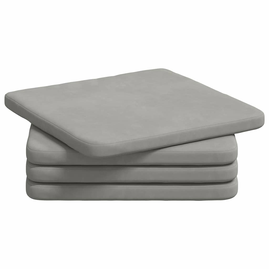 Cuscini da seduta Vidaxx 4 pezzi in tessuto microfibra grigio chiaro 40 x 40 x 3 cm