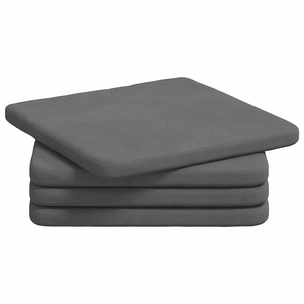 Cuscini da seduta Vidaxx 4 pezzi in tessuto microfibra grigio scuro 40 x 40 x 3 cm