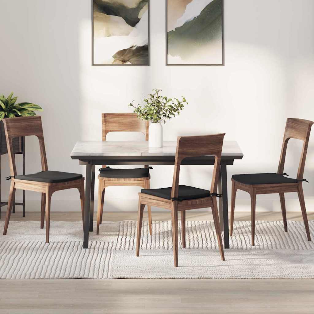 Cuscini sedile VidaXL 4 pezzi nero 40 x 40 x 3 cm in tessuto microfibra
