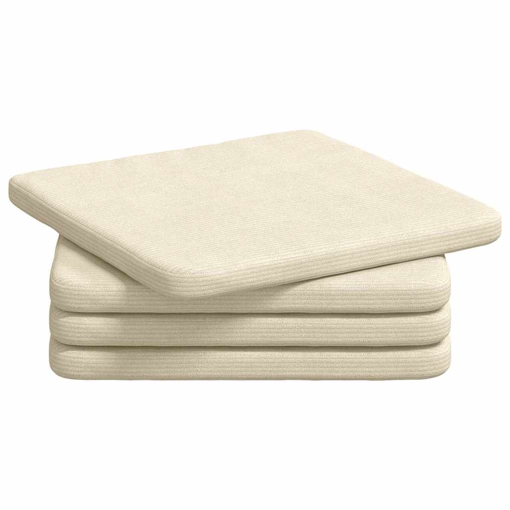 Cuscini sedile VidaXL 4 pezzi crema 40 x 40 x 3 cm tessuto di cotone