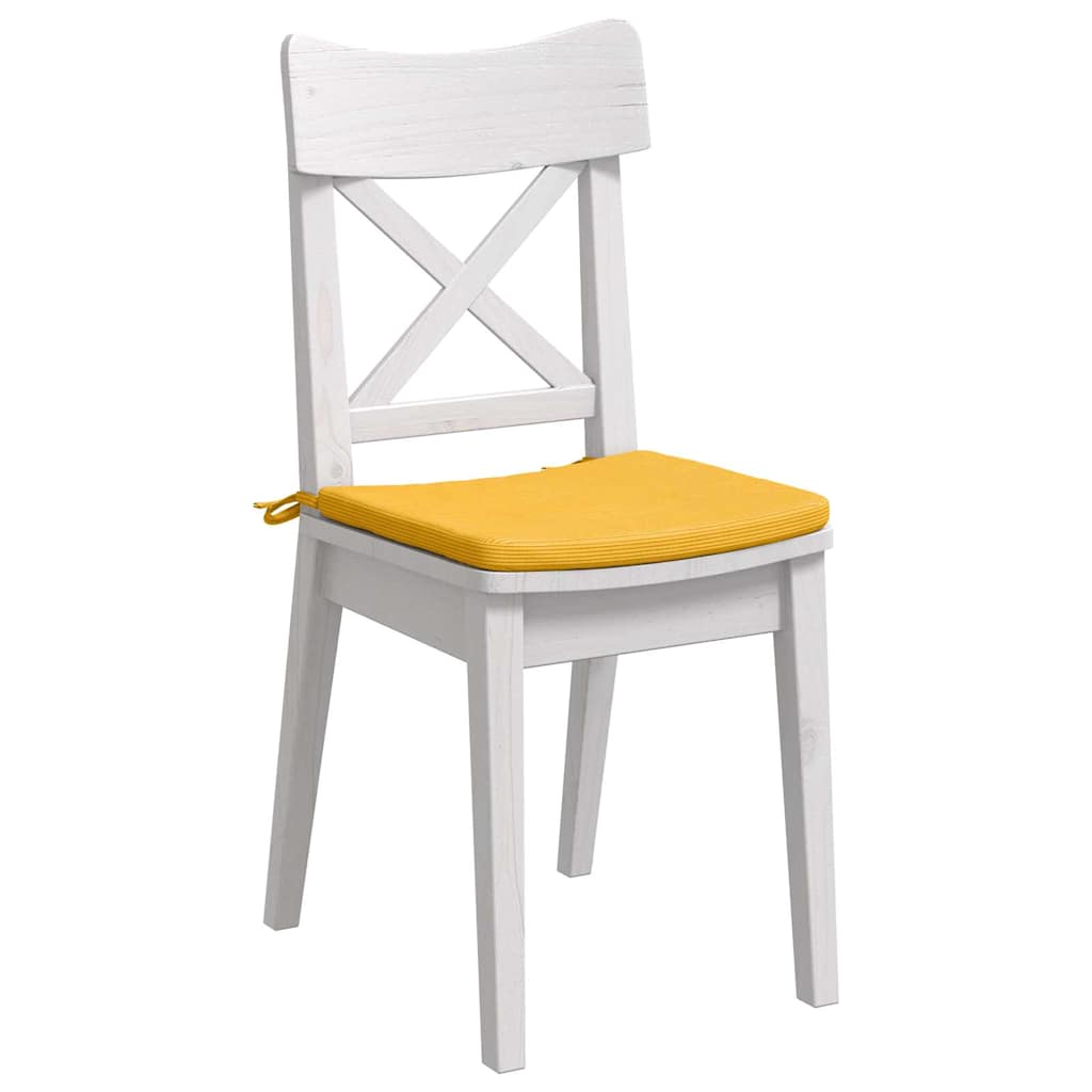 Cuscini da seduta VidaXL 4 pezzi giallo chiaro 40 x 40 x 3 cm in tessuto di cotone