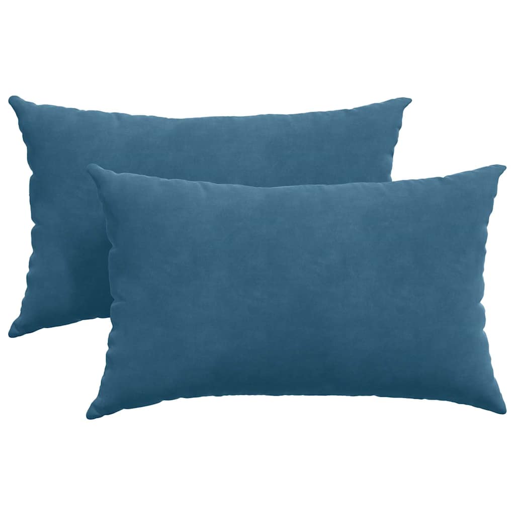 Cuscini per divano VidaXL 2 pezzi in tessuto a corda blu 50 x 30 cm