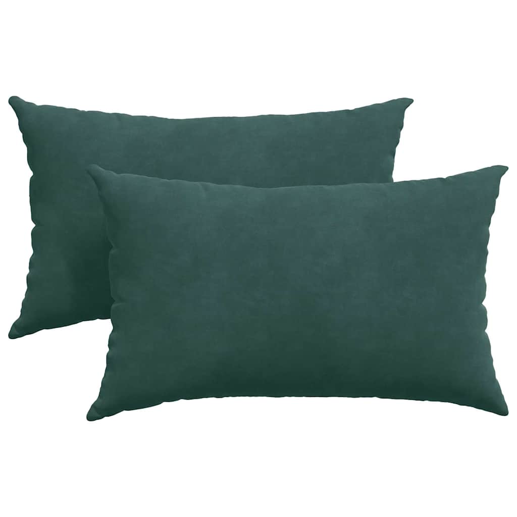Cuscini per divano VidaXL, 2 pezzi, verde scuro, tessuto a corde 50 x 30 cm