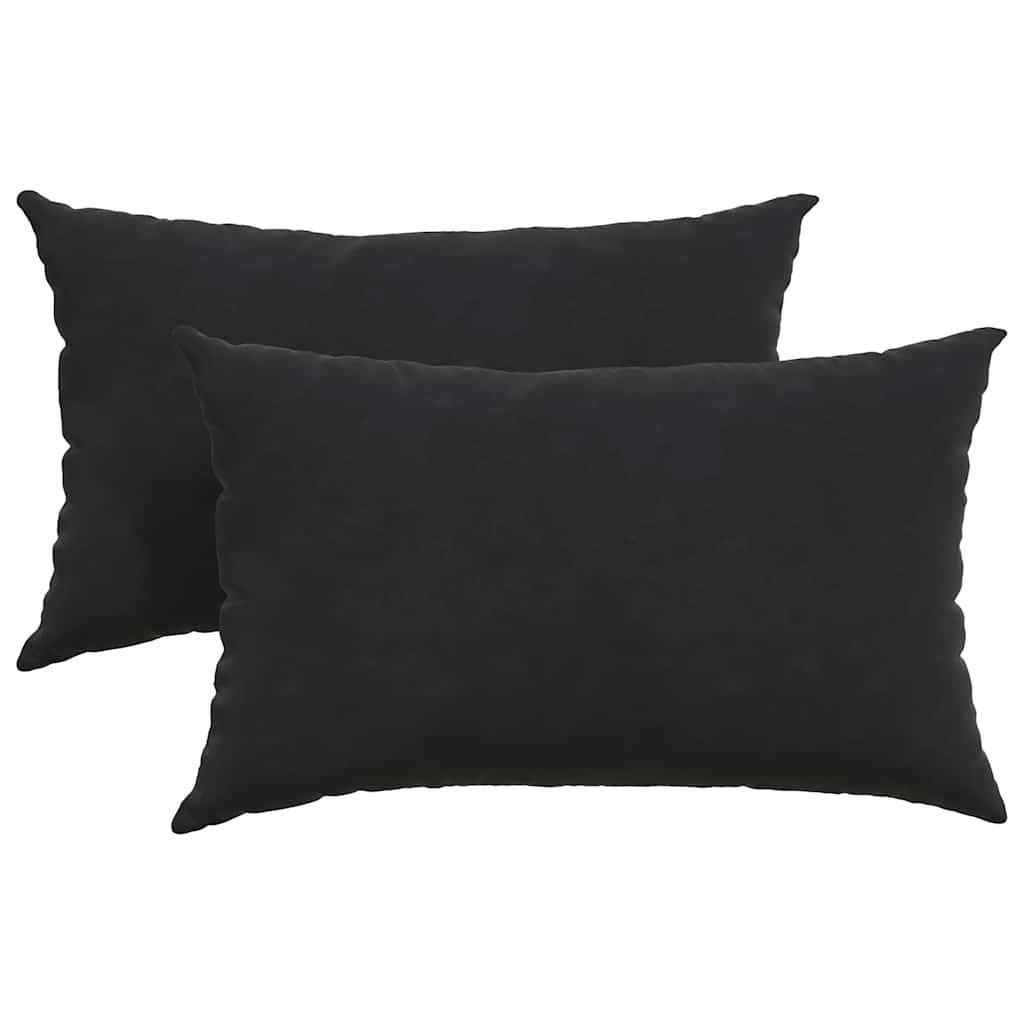 Cuscini per divano VidaXL 2 pezzi in tessuto di corda nero 50 x 30 cm