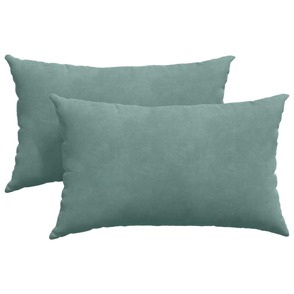 Cuscini per divano VidaXL 2 pezzi in tessuto a corde verde mare 50 x 30 cm