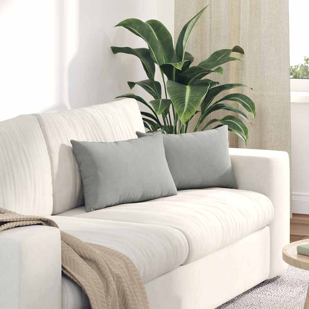 Cuscini per divano VidaXL 2 pezzi in tessuto grigio chiaro 50 x 30 cm