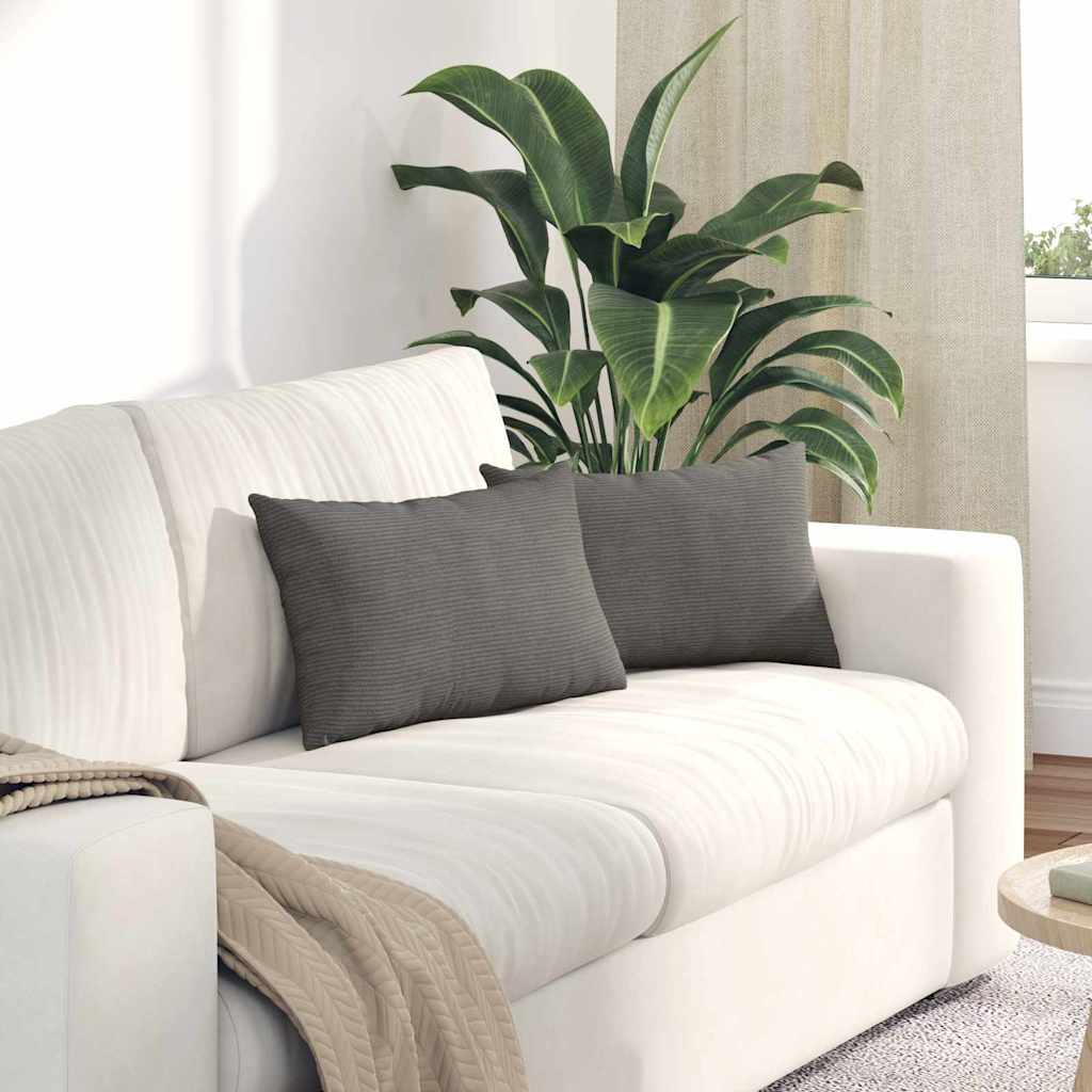 Cuscini per divano VidaXL 2 pezzi in tessuto a corda grigio chiaro 50 x 30 cm