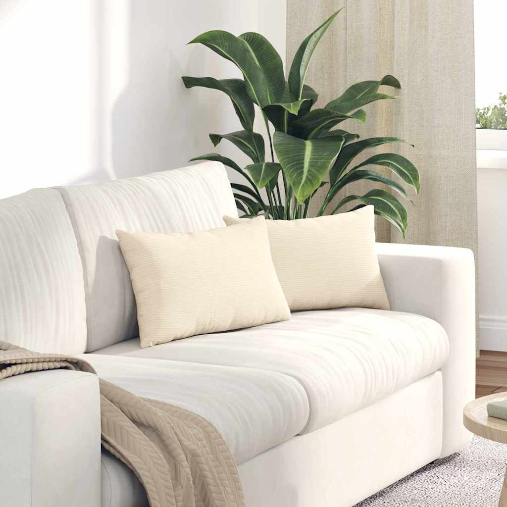 Vidaxl sofa kussens 2 stuks crème 50 x 30 cm cordstof