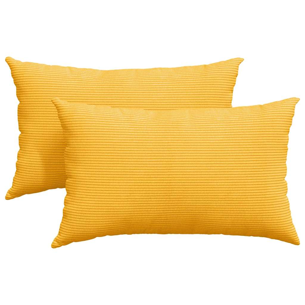 Cuscini per divano VidaXL 2 pezzi in tessuto a corde giallo chiaro 50 x 30 cm
