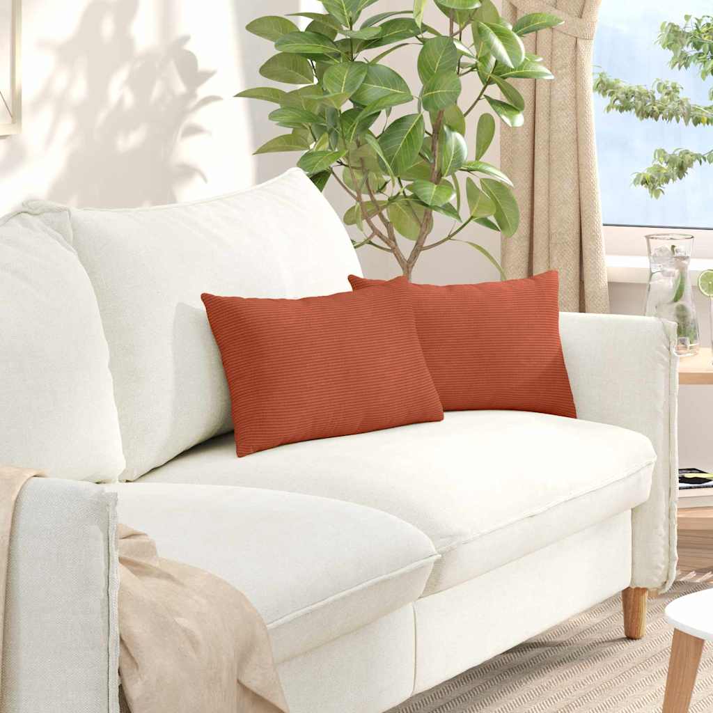 Cuscini per divano VidaXL 2 pezzi in tessuto a corde rosso-arancione 50 x 30 cm