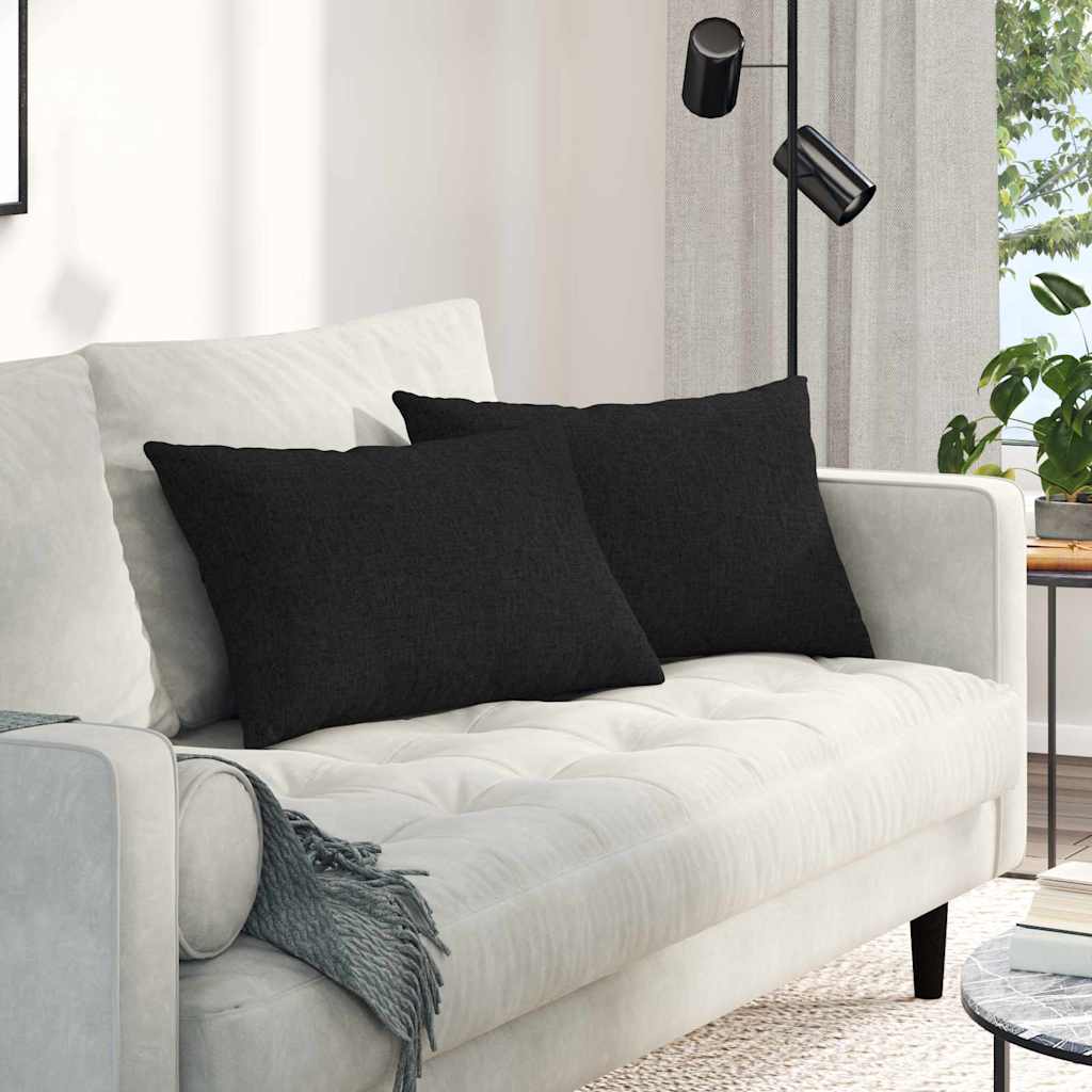 Cuscini per divano VidaXL 2 pezzi in tessuto nero 60 x 40 cm