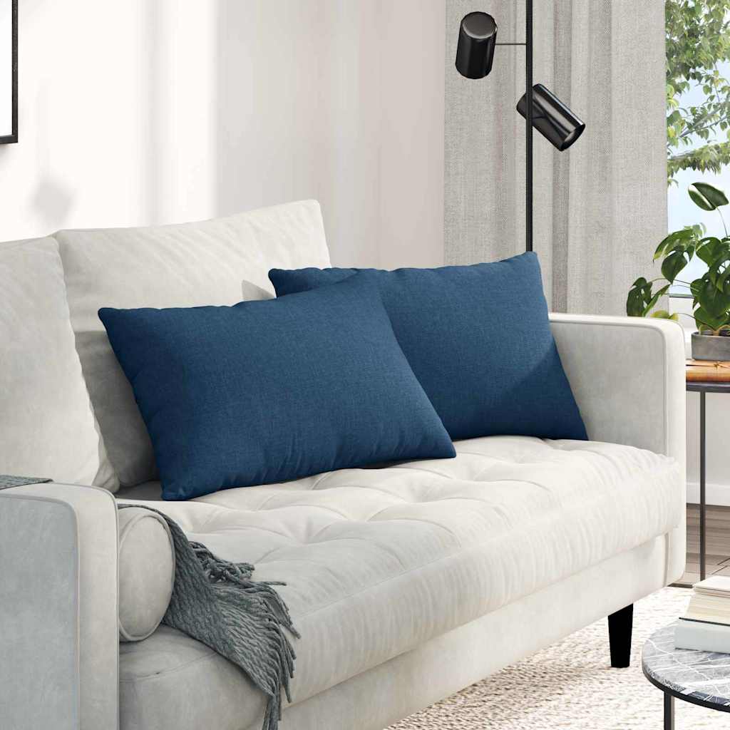 Cuscini per divano VidaXL 2 pezzi in tessuto blu 60 x 40 cm