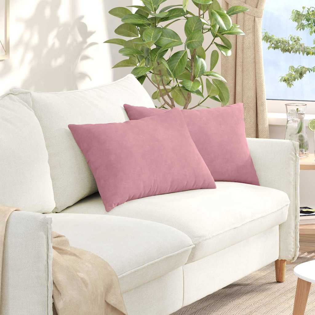 Cuscini per divano VidaXL 2 pezzi in tessuto a corda rosa 60 x 40 cm
