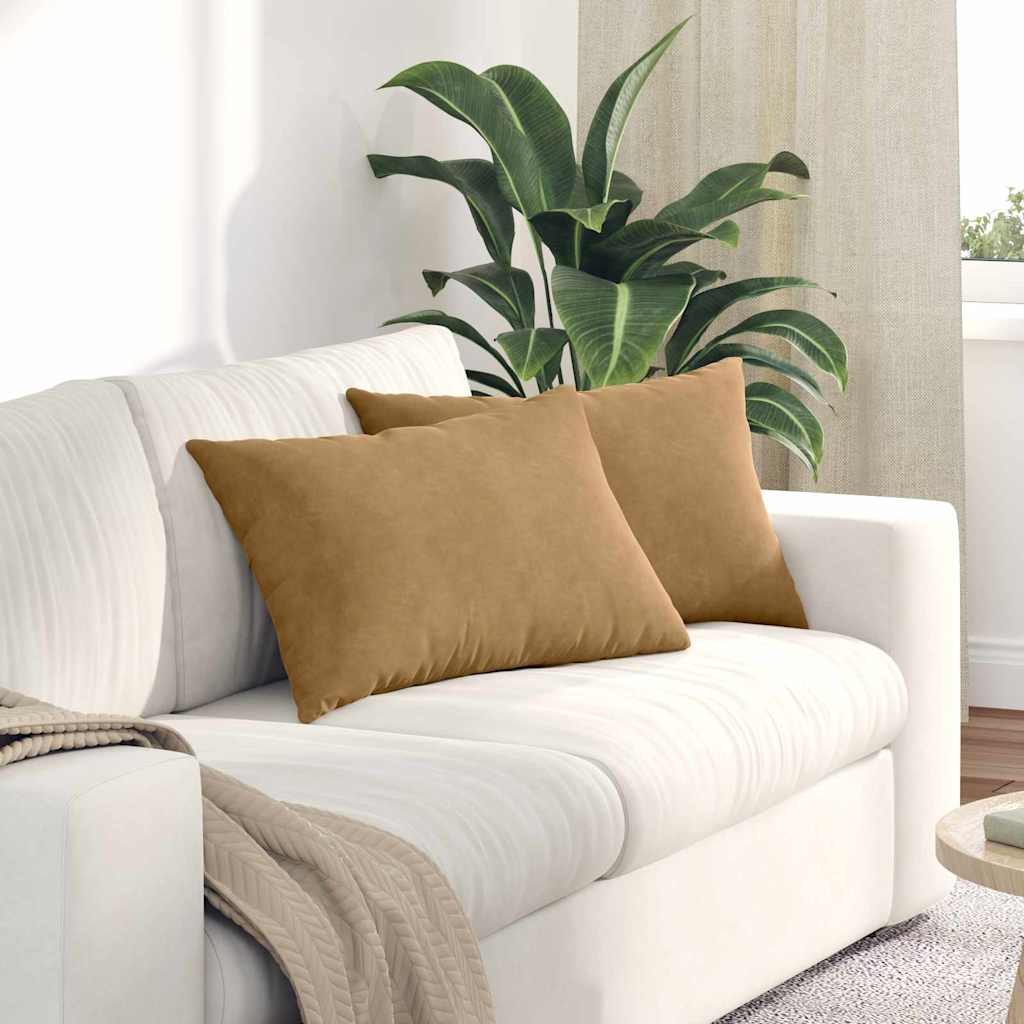 Cuscini per divano VidaXL 2 pezzi in tessuto a corda marrone 60 x 40 cm