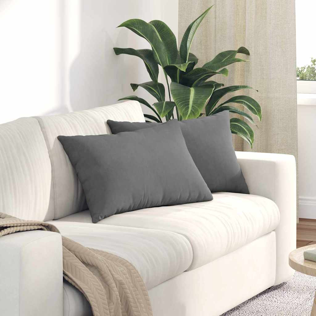 Cuscini per divano VidaXL 2 pezzi in tessuto grigio scuro 60 x 40 cm