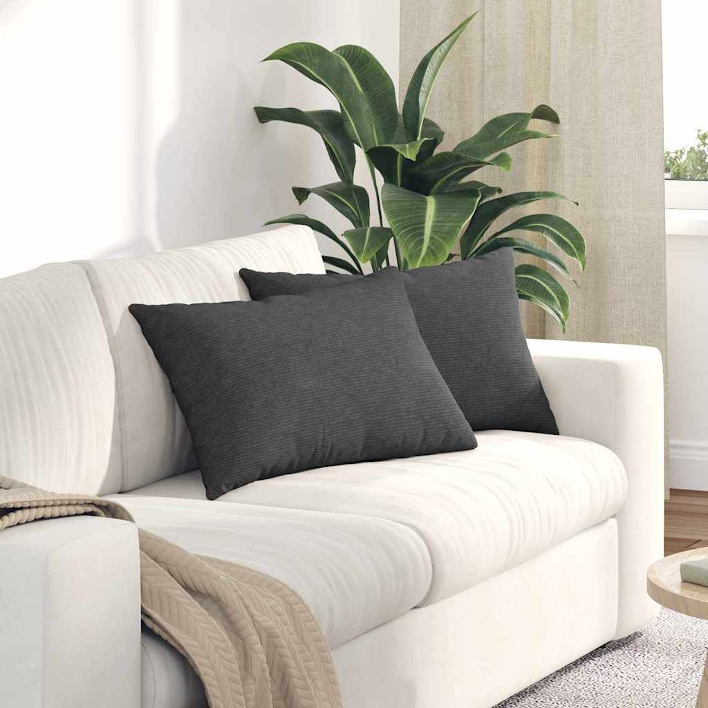 Cuscini per divano VidaXL 2 pezzi in tessuto a corde grigio scuro 60 x 40 cm