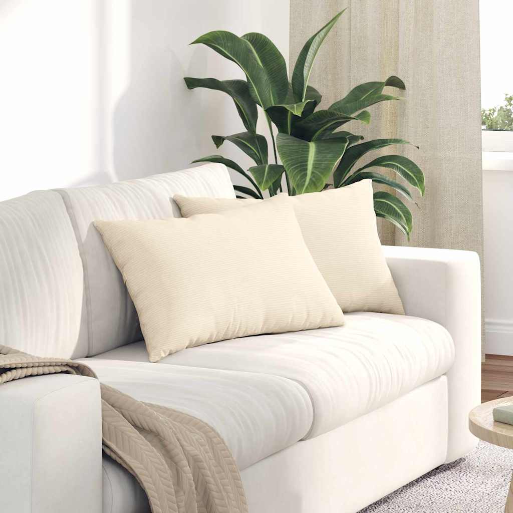 Vidaxl sofa kussens 2 stuks crème 60 x 40 cm cordstof