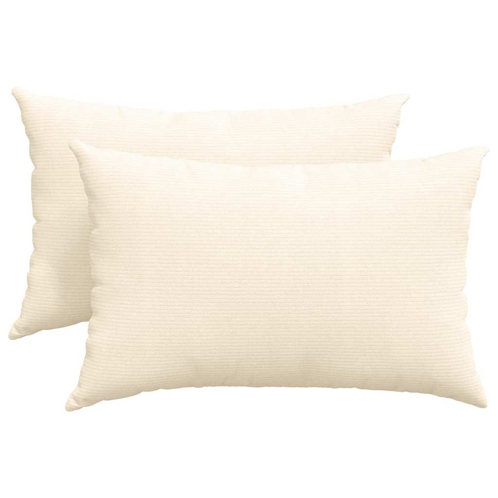 Vidaxl sofa kussens 2 stuks crème 60 x 40 cm cordstof
