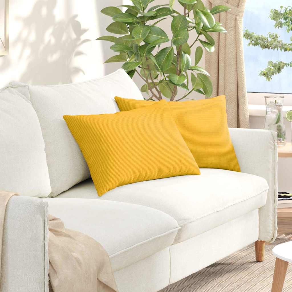 Cuscini per divano VidaXL 2 pezzi in tessuto a corde giallo chiaro 60 x 40 cm