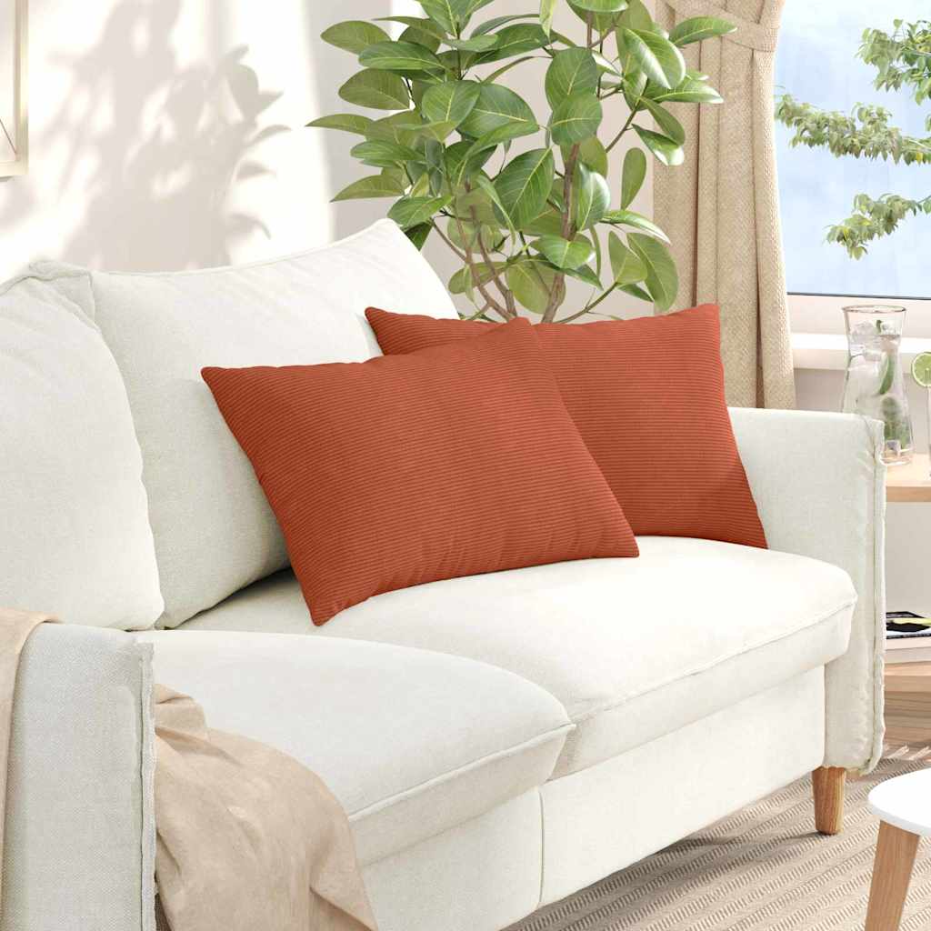Cuscini per divano VidaXL 2 pezzi in tessuto a corde rosso-arancione 60 x 40 cm