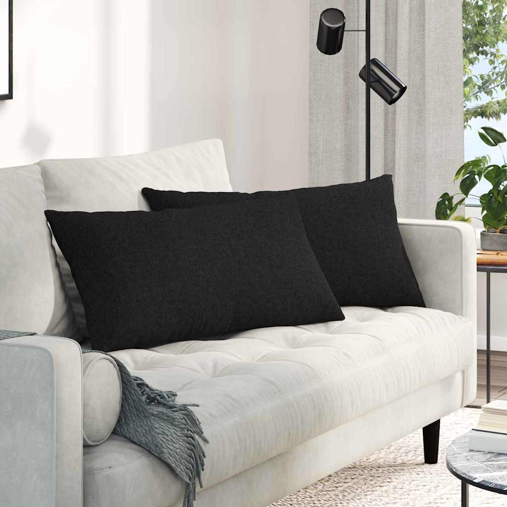 Cuscini per divano VidaXL 2 pezzi in tessuto nero 80 x 40 cm