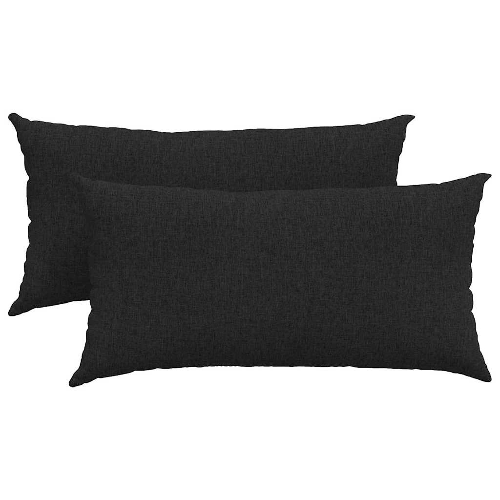 Cuscini per divano VidaXL 2 pezzi in tessuto nero 80 x 40 cm