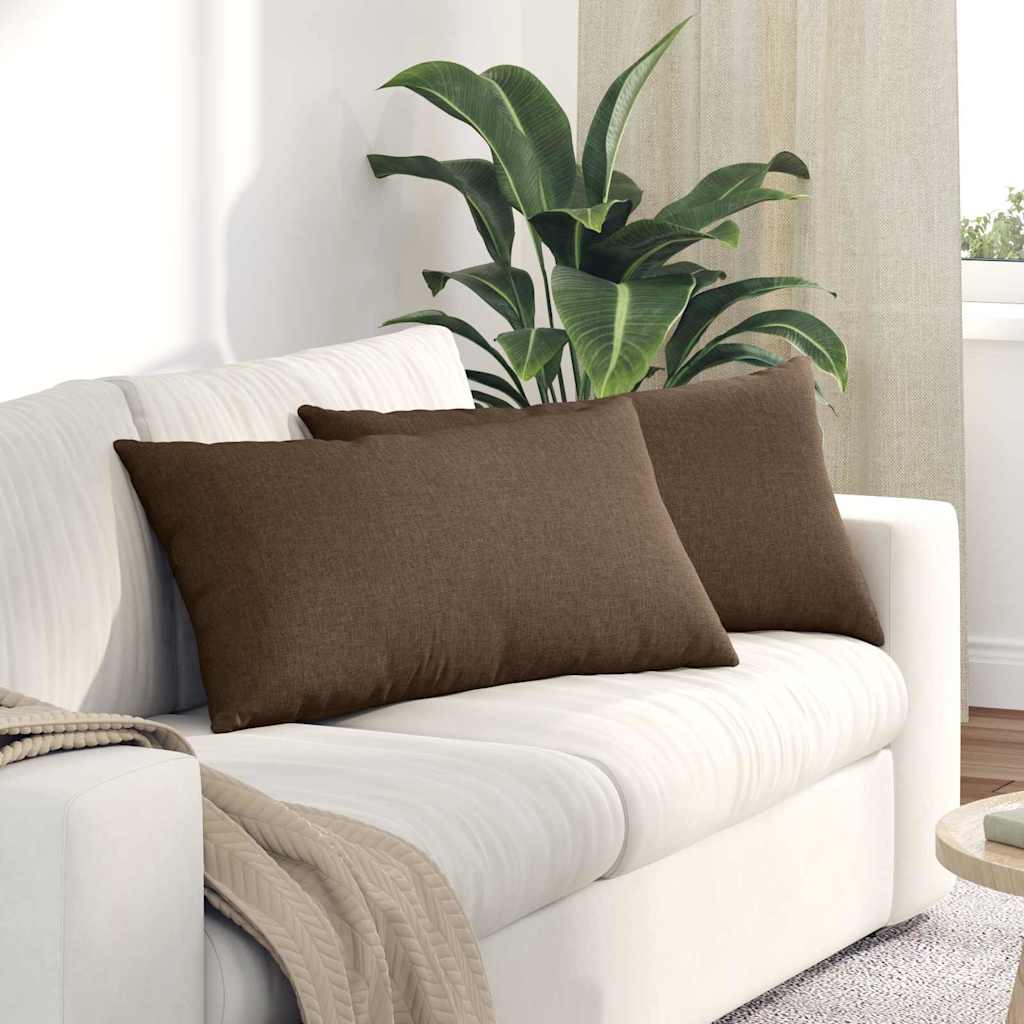 Cuscini per divano VidaXL 2 pezzi in tessuto marrone 80 x 40 cm
