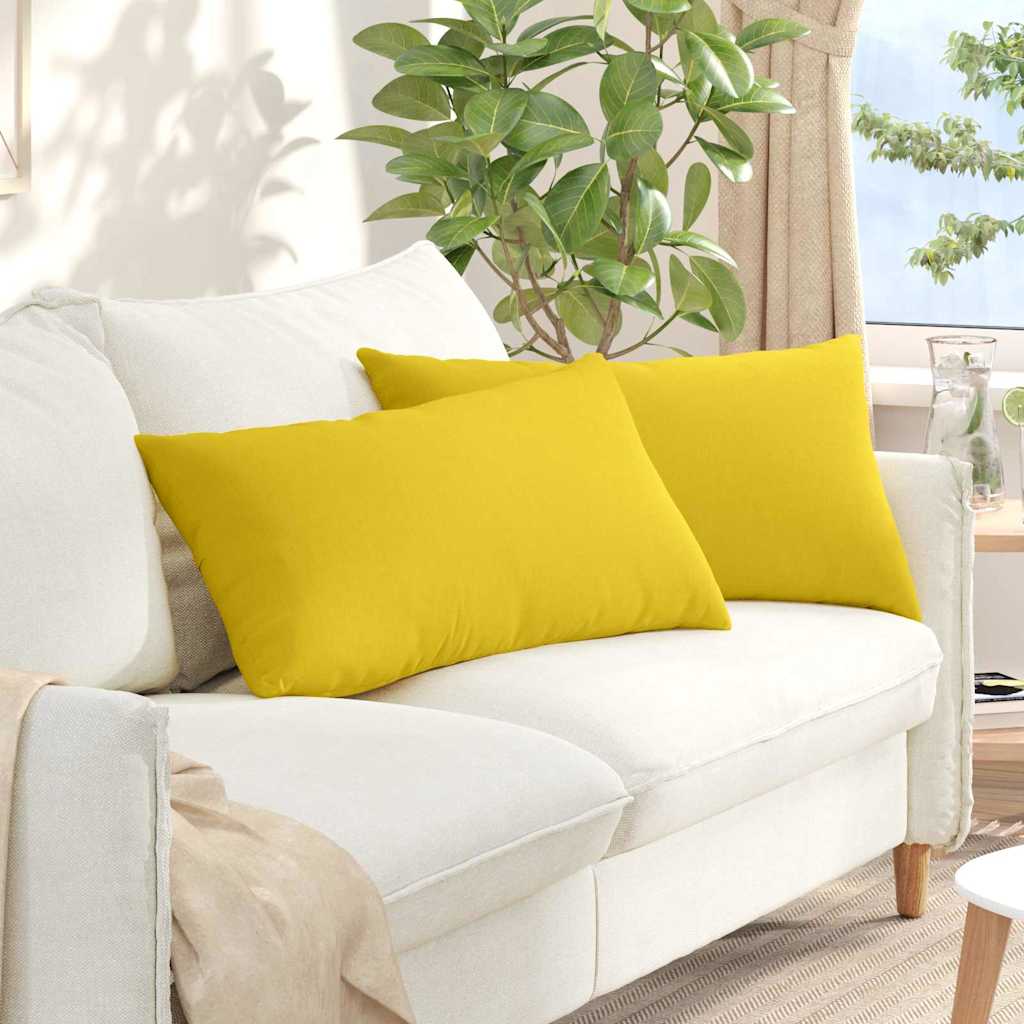 Cuscini per divano VidaXL 2 pezzi in tessuto giallo chiaro 80 x 40 cm