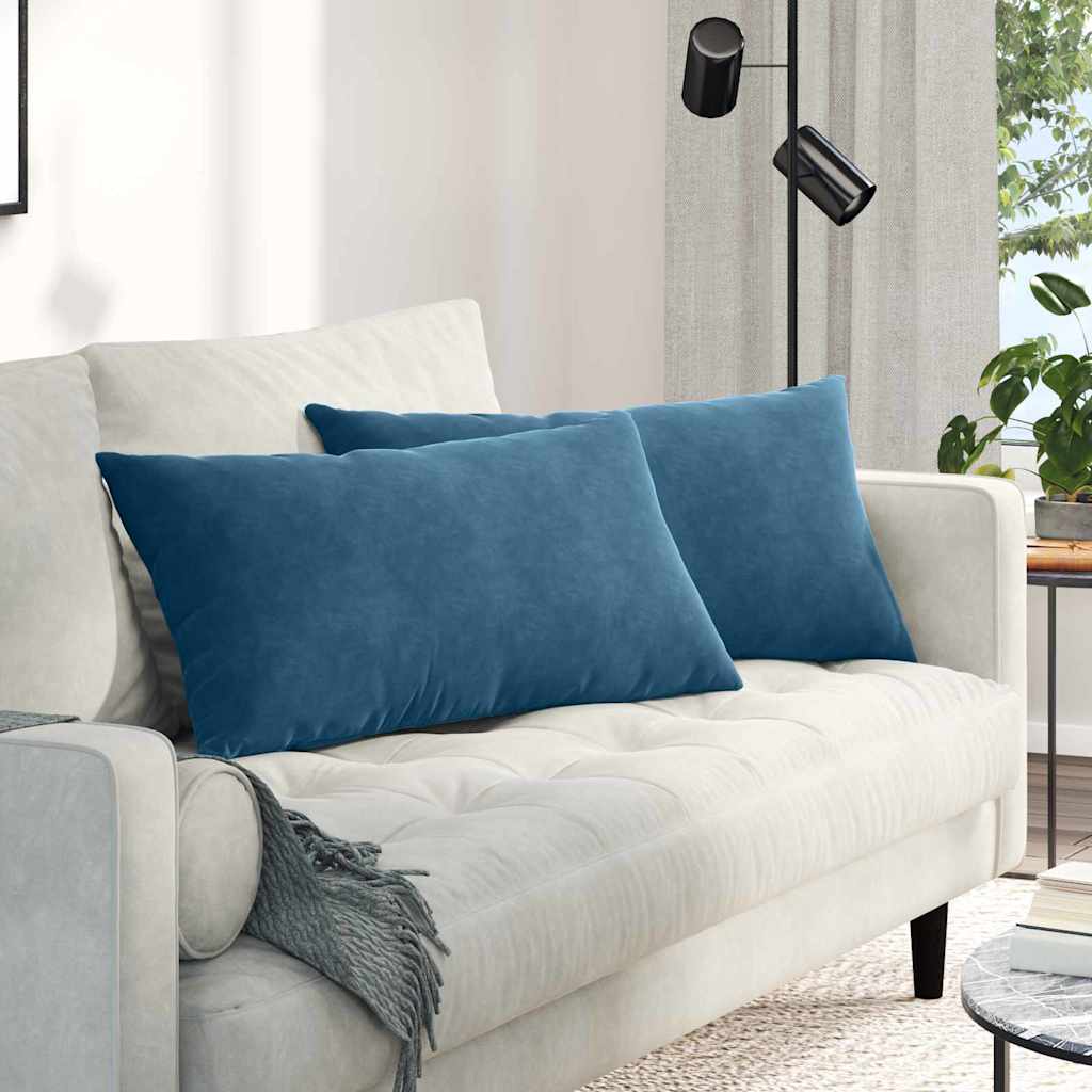 Cuscini per divano VidaXL 2 pezzi in tessuto a corda blu 80 x 40 cm