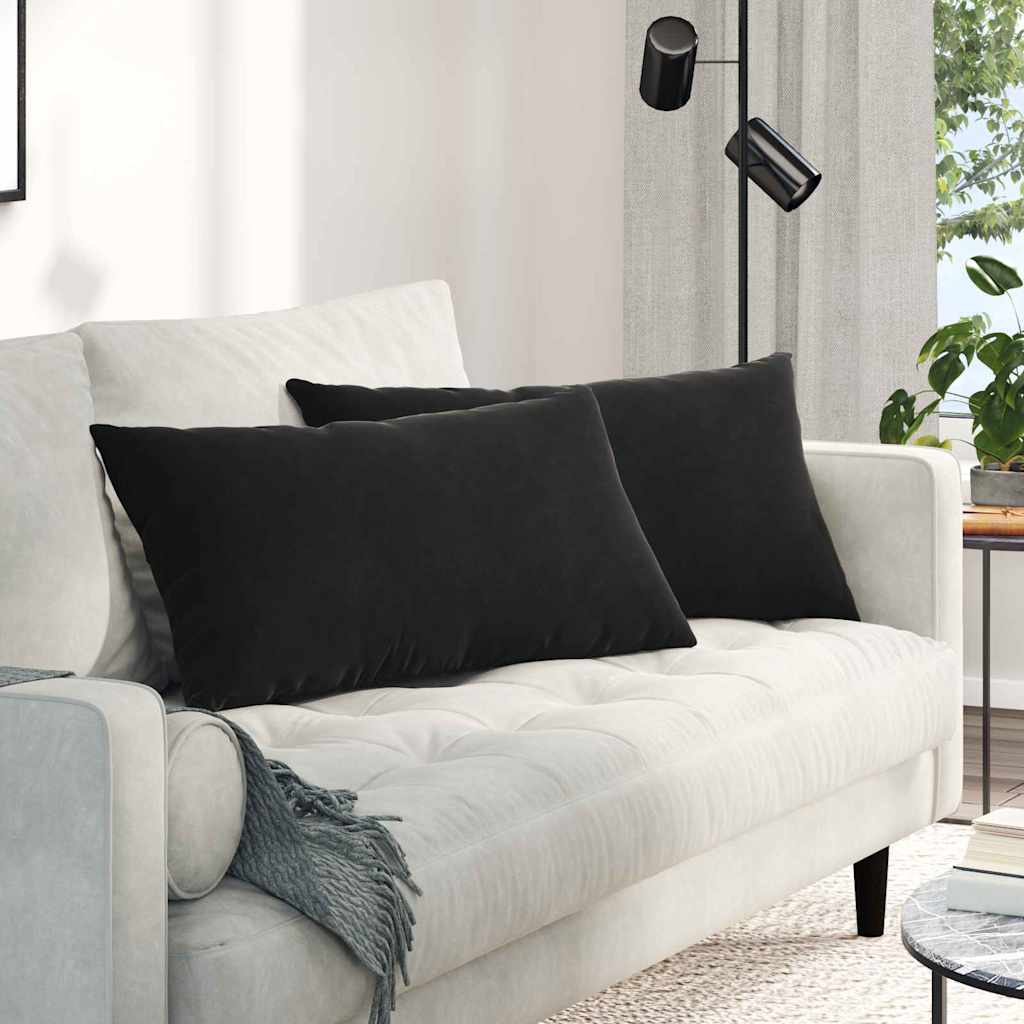 Cuscini per divano VidaXL 2 pezzi in tessuto di corda nero 80 x 40 cm