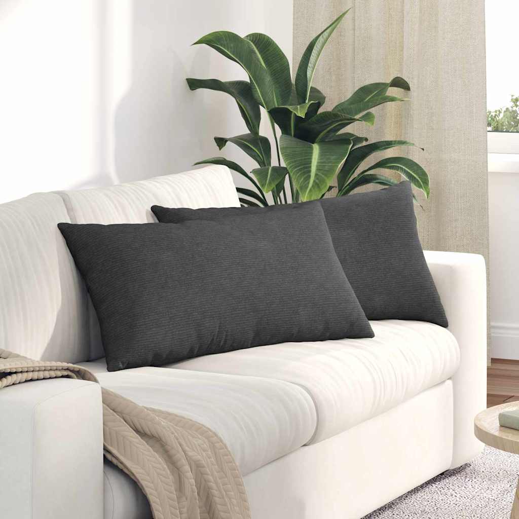 Cuscini per divano VidaXL 2 pezzi in tessuto a corde grigio scuro 80 x 40 cm