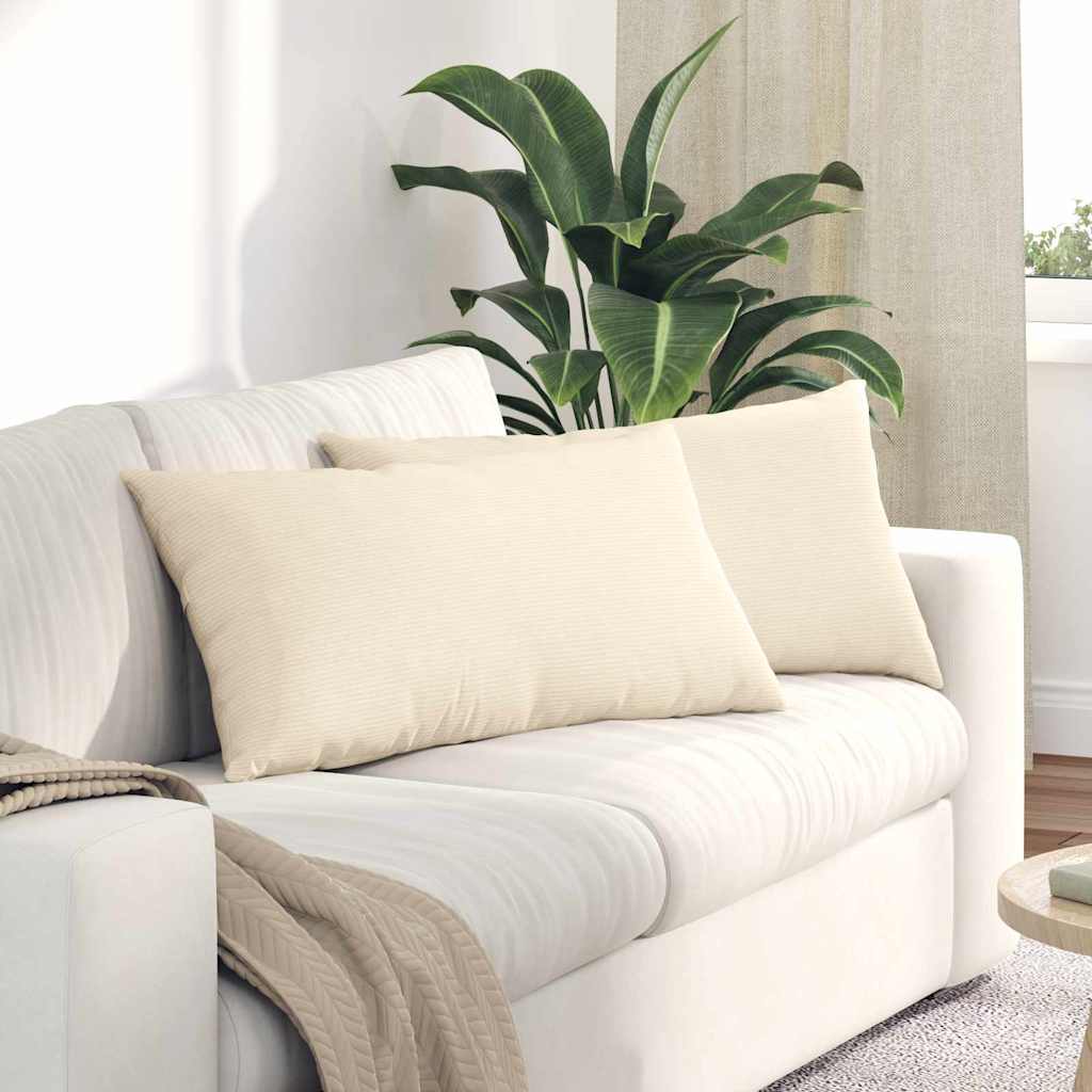 Vidaxl sofa kussens 2 stuks crème 80 x 40 cm cordstof