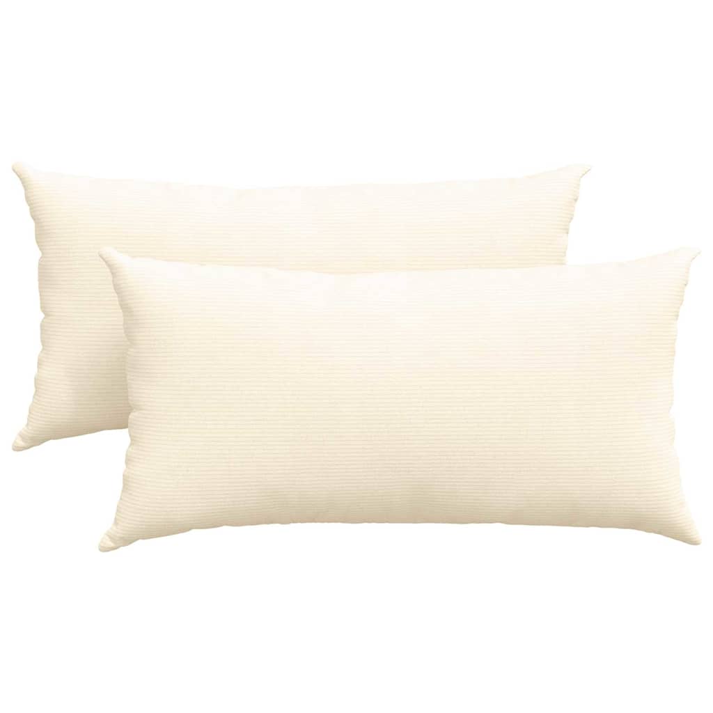 VidaXL cojines de sofá 2 piezas crema 80 x 40 cm tela de pana