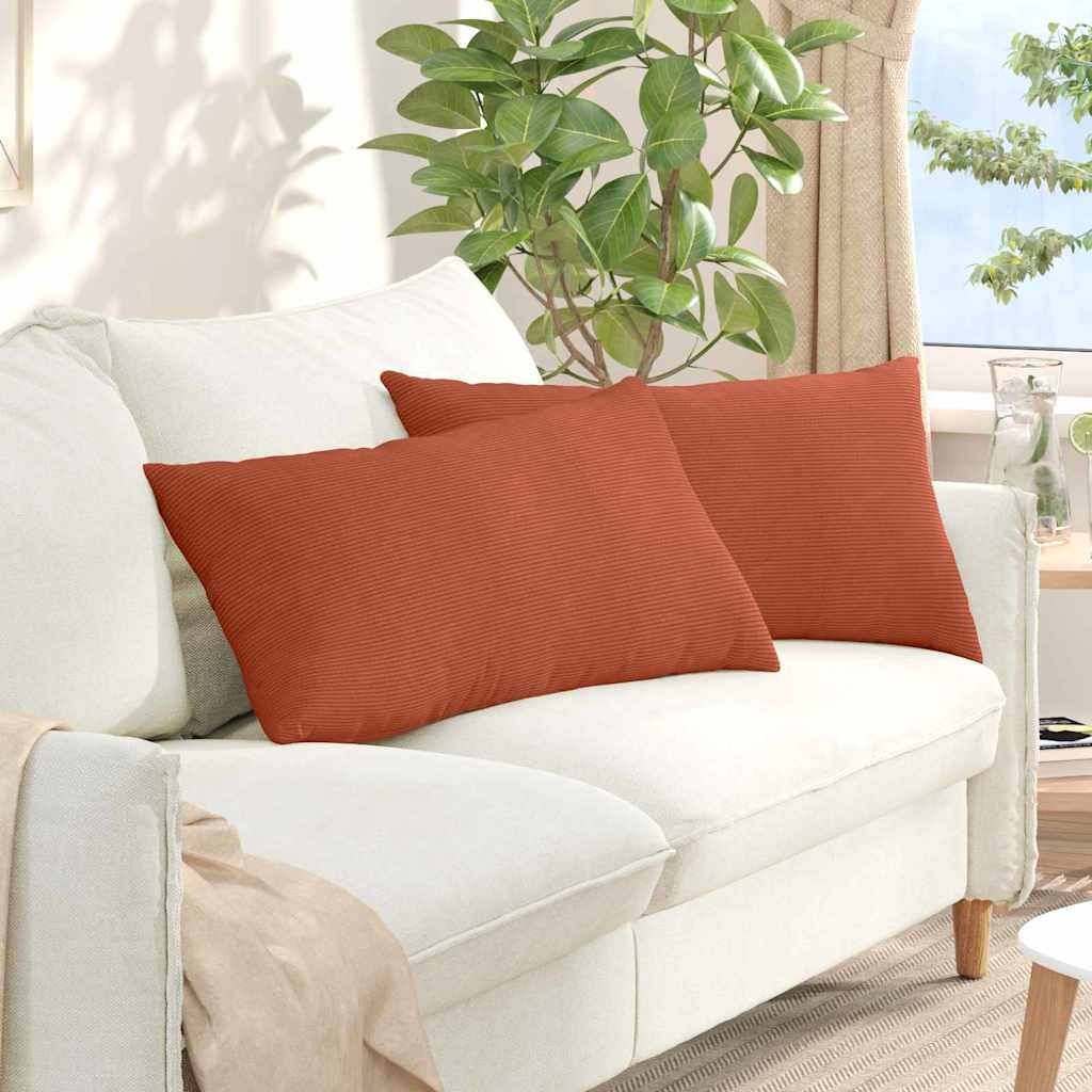 Cuscini per divano VidaXL 2 pezzi in tessuto a corde rosso-arancione 80 x 40 cm